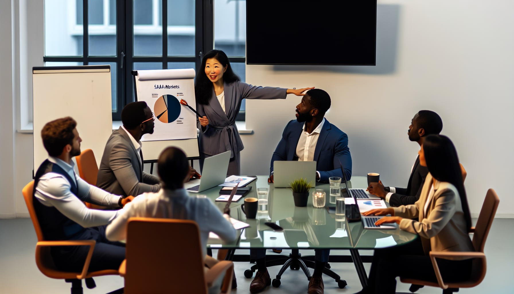 Photo of a diverse group of people in a business meeting