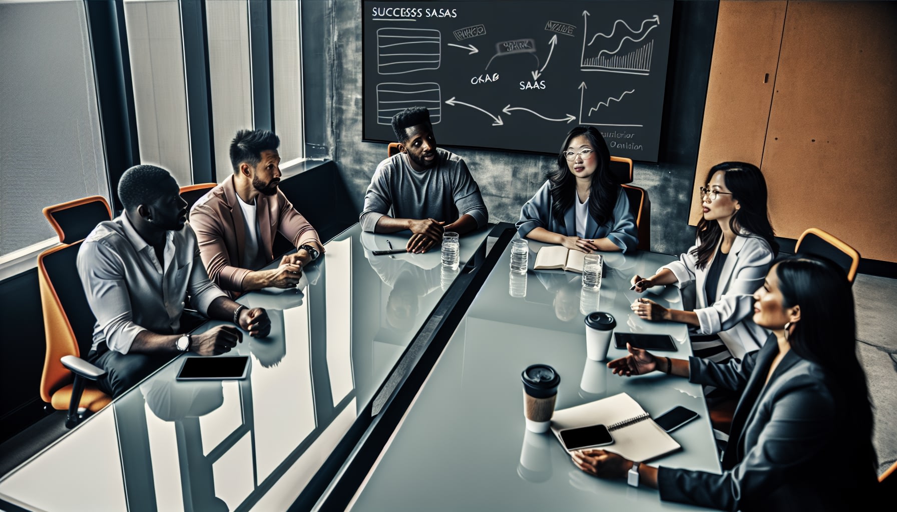 Photo of a team discussing strategies in a modern office