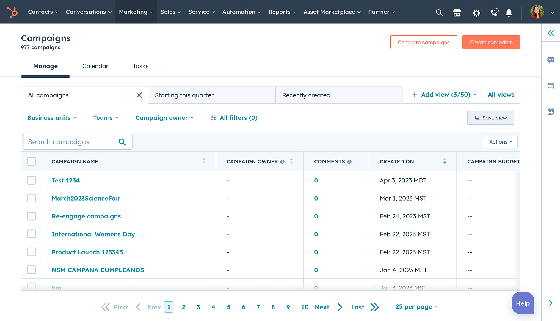 HubSpot Marketing Hub Campaign Management