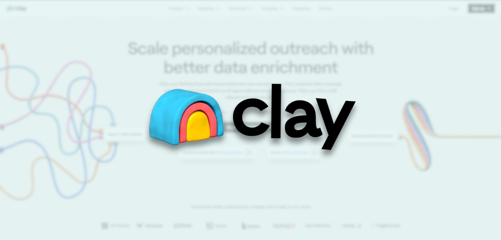 An image showing the website and logo of Clay, one of the essential tools for data enrichment. 