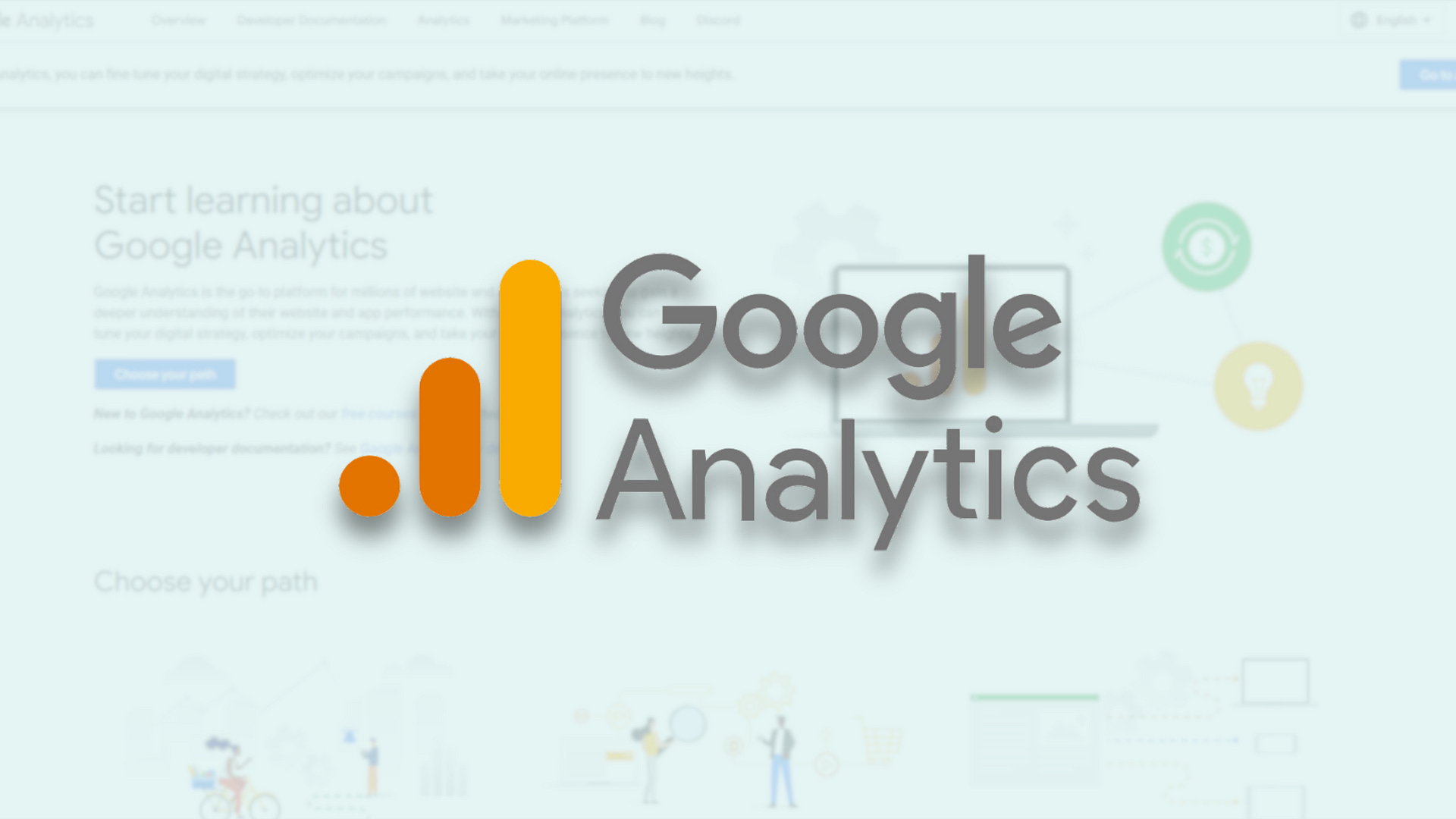 Google Analytics website display, showcasing its free tools for tracking and managing B2B content promotion performance.