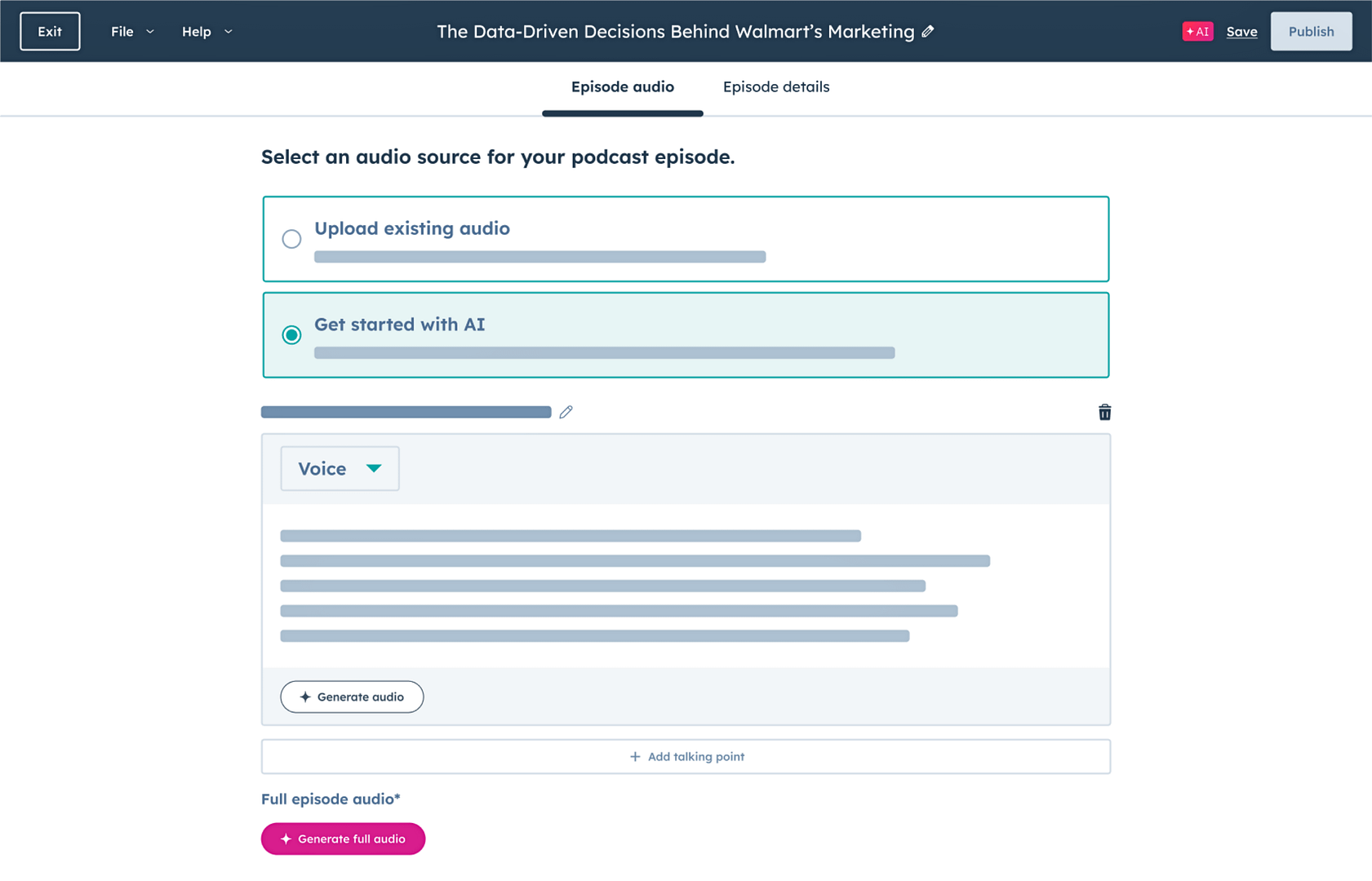 Creating Podcasts using HubSpot Breeze Content Agent