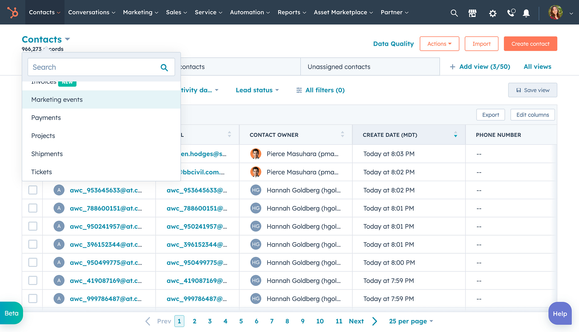 Contacts as one of the Key Features of HubSpot Service Hub