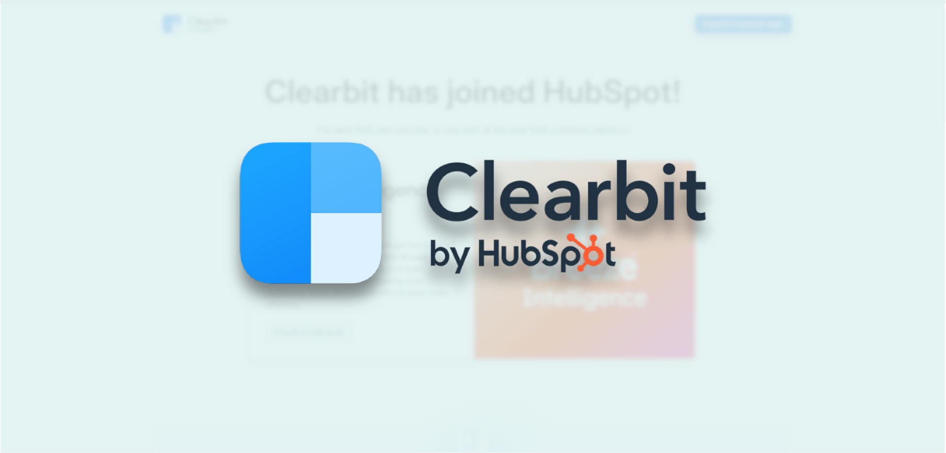 An image showing the website and logo of Clearbit (Breeze Intelligence for HubSpot), one of the essential tools for data enrichment. 