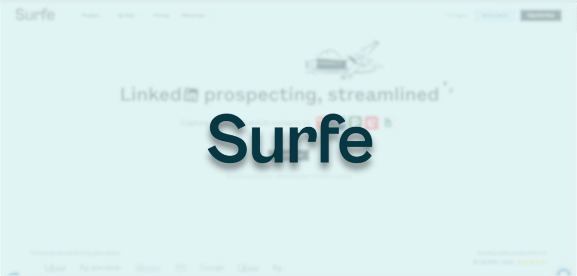 An image showing the website and logo of Surfe, one of the essential tools for LinkedIn Lead/Outreach Management.