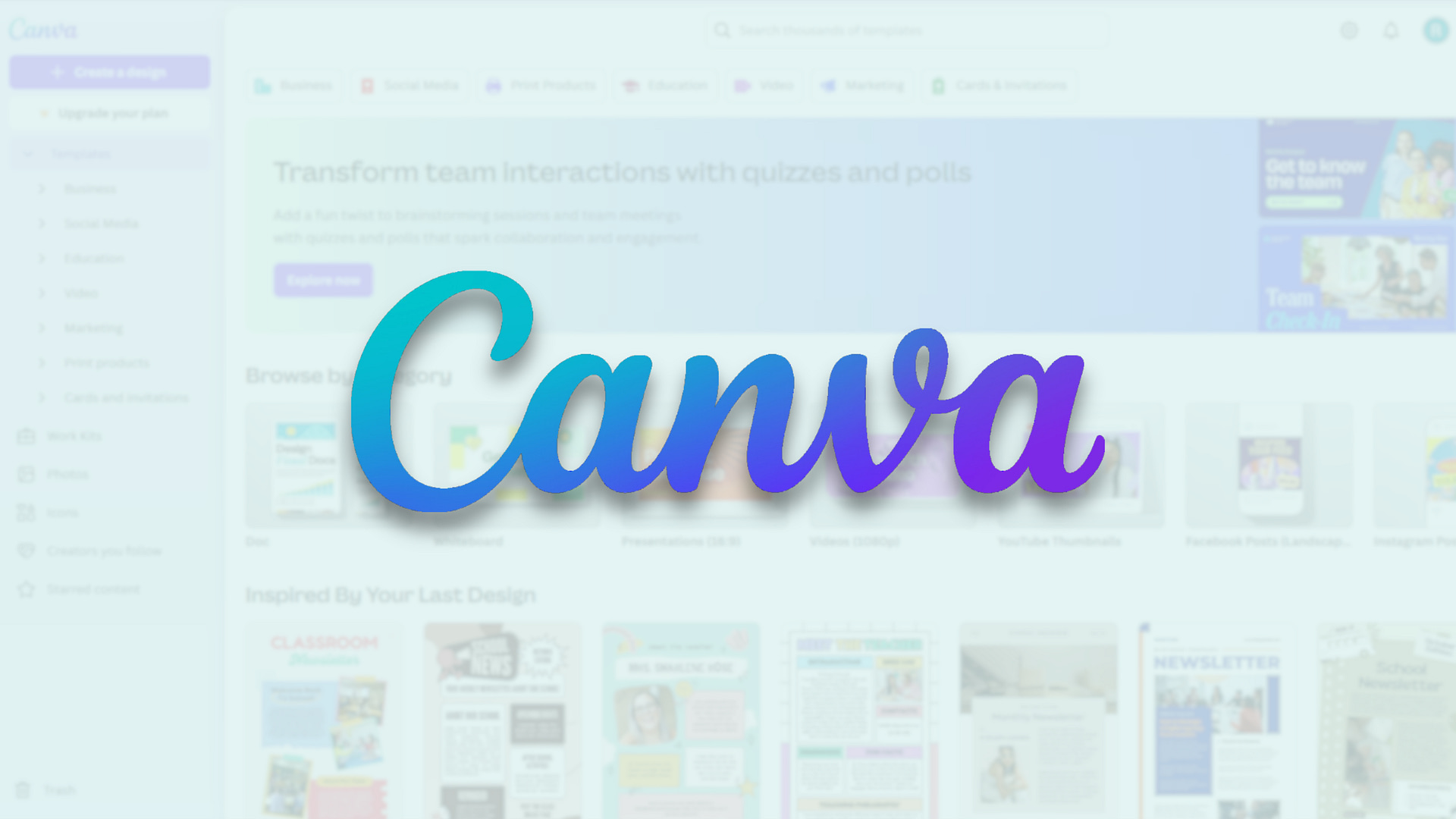 Canva interface displaying various templates for managing B2B content promotion campaigns